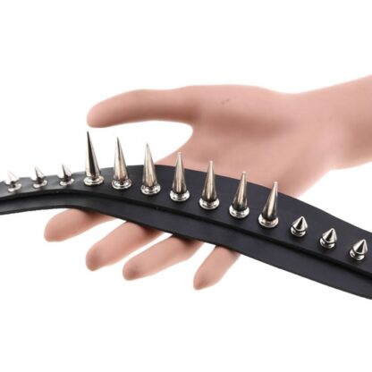 Choker - Multi Length Silver Spiked PU Leather