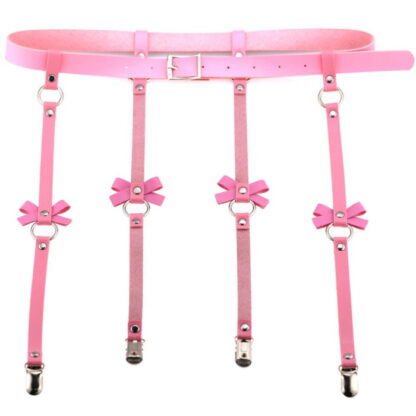 Garter Belt - Bows & Buckles - Pink
