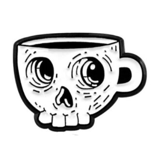 Skull Coffee Mug Enamel Pin