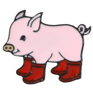 Piggy in Boots Enamel Pin