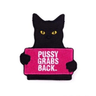 Pussy Grabs Back Black Cat Iron-On Patch