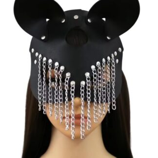 Face Mask #1 - PU Leather with Decorative Chains